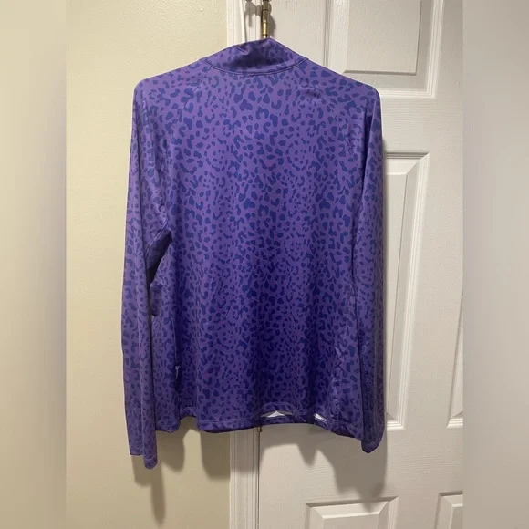 Lady Hagen Purple Cheetah Half-Zip - Picture 3 of 3